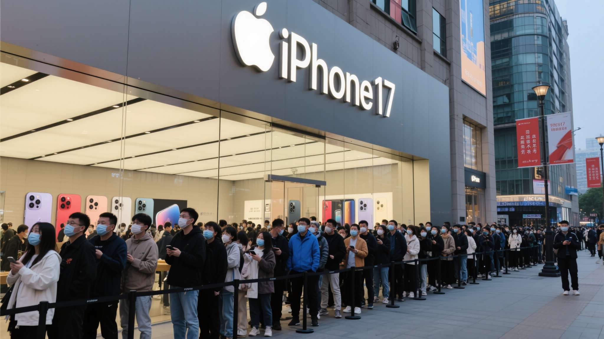 以北京、上海等一线城市的苹果授权零售店为例，iPhone&nbsp;17开售首周便出现明显