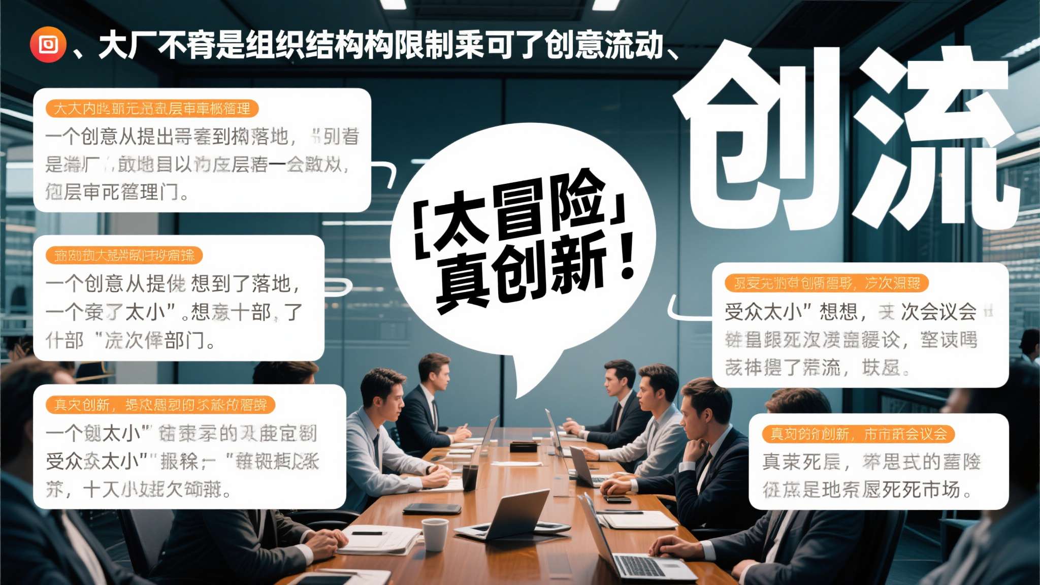 其次是组织架构限制了创意流动。&nbsp;大厂内部往往存在层层审批机制，一个创意从提出到落